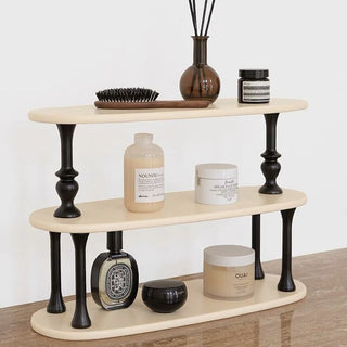 Retro design three-tier storage display rack