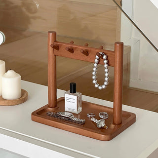 Natural Wood Accessory Key Stand Tray Storage Small Item Holder