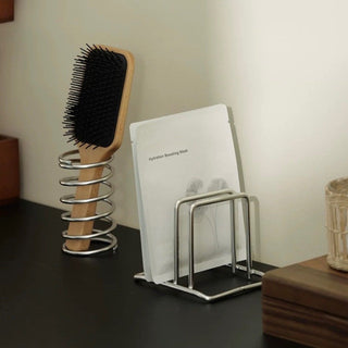 Stainless steel silver multi-purpose book stand storage cutting board stand