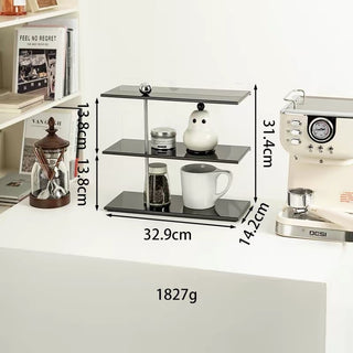 Clear Acrylic Stainless Steel Three-Tier Storage Display Rack   Cosmetic Storage Mug Rack