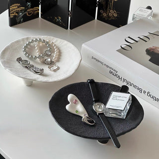 Matte Color Round Accessory Tray with Legs