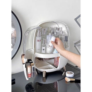 Circle Handle Legged Cosmetic Box Storage