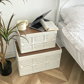 Wood Folding Container with Lid  3 Sizes