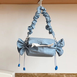 Candy motif gathered tissue case bag hanging water repellent.