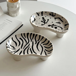 Zebra print with legs wave-shaped accessory tray
