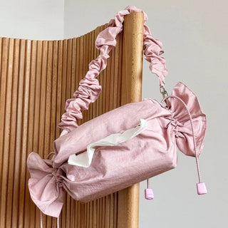 Candy motif gathered tissue case bag hanging water repellent.