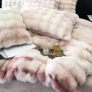 Gradient Fluffy Soft Duvet Cover Set  Bed Cover Bedding Cover