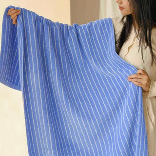 Simple Pin Stripe Color Bath Towel     100% Combed Cotton  Absorbent  Large Size Towel Blanket