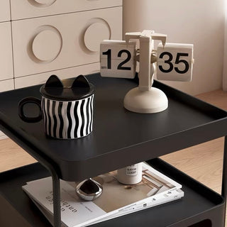 Square storage wagon with castersin  side table