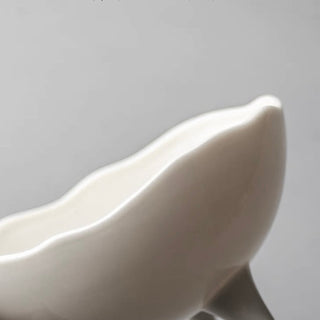 Footed Nuance Ceramic Bowl Tray White