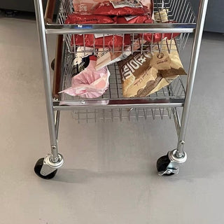 Castered drawer slim wood storage rack  wagon side table