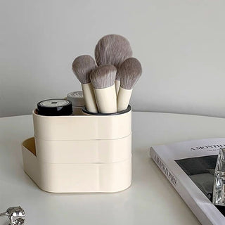 Triangle Three-Tier Sliding Brush Stand Pen Holder