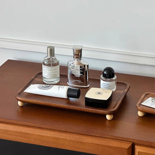 Legged Acacia Wood Rectangular Tray 2 Sizes  Accessory Tray