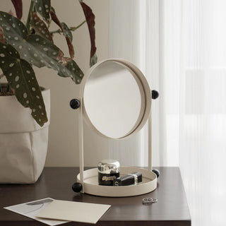 Double Round Mirror Tray Tabletop Mirror