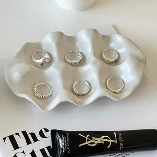 3D Wave Ceramic Accessory Tray  Storage