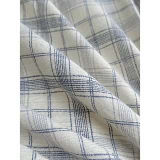 Sky blue check pattern duvet cover set 2 sizes  all season