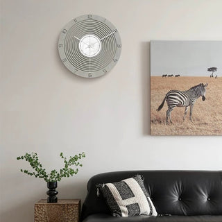 Matte Gray Mirror Round Clock  Wall Clock