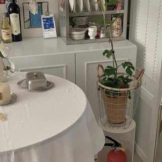 Tall iron basket with handles storage basket