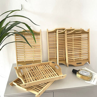 Bamboo Rectangular Tray with Handles Small Item Container