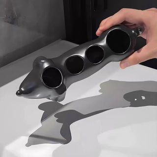 Dachshund motif ceramic toothbrush holder dog-themed storage bathroom sink.