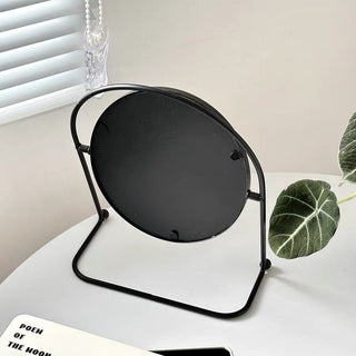 Iron Frame Round Rotating Mirror  Tabletop Mirror