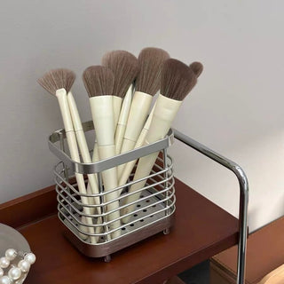 Stainless Steel Silver Square Brush Stand Pen Holder Cutlery