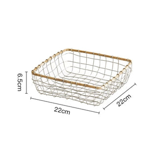 Set of 2  Iron Square Basket Storage Basket