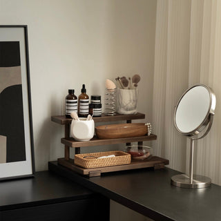 Adjustable Angle Round Tabletop Stand Mirror Silver Mirror