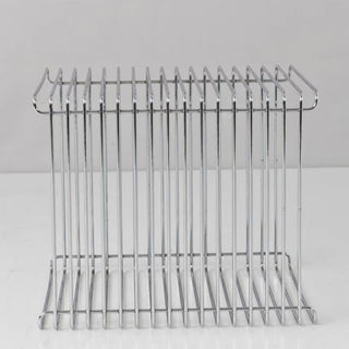 Silver Metal Storage Rack Side Table Magazine Rack Wire Cube