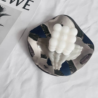 Nuance Irregular Wave Mirror Tray Silver