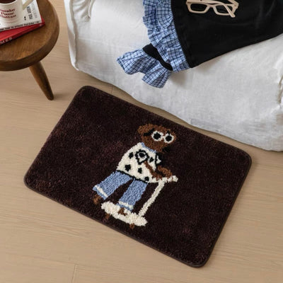 Kickboard Dog Message Entrance Mat  40x60cm Dachshund Rug Washable