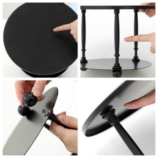 Two-tiered iron round display rackin  storage