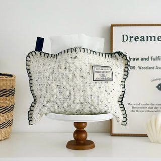 Tweed stitch knit tissue case cover hanging