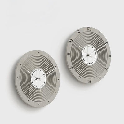 Matte Gray Mirror Round Clock  Wall Clock
