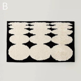 Monochrome Curved Design Door Entrance Mat 2 types  50 x 80 cm Absorbent Non-slip Tufted