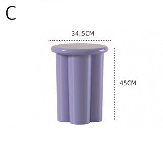 Storage included Compact Colorful Round Side Table  Stool Chair