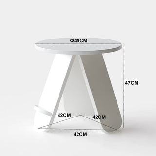 White Compact Round Side Table with Storage Magazine Rack and Coffee Table