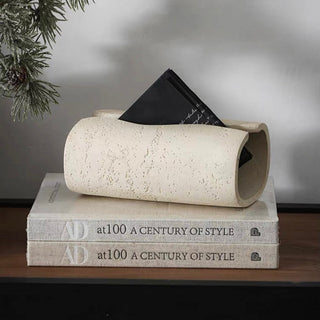 Travertine-style tissue casein  resin tissue box