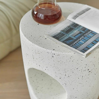 Scattered pattern perforated round side table coffee table