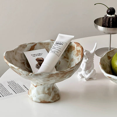 Nuance Marble Footed Ceramic Accessory Tray Fruit Tray