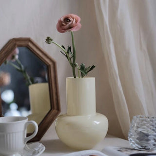Red Glass Flower Vase