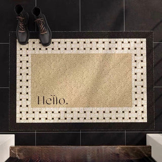 Hello Monotone Entrance Mat 4 types  50 x 80 cm for removing mud.