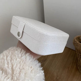 Rectangular Simple Jewelry Box Glitter White