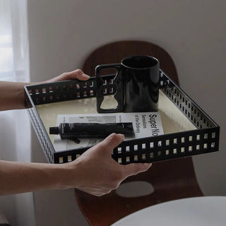 Monochrome Acrylic Square Perforated Tray