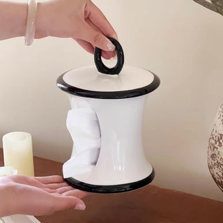 Two-tone ceramic stand tissue case