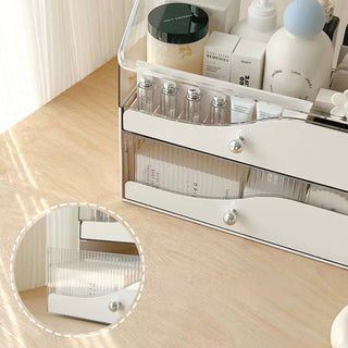 White Clear Large Capacity Lidded Drawer Cosmetic Storage Box