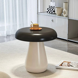 Mushroom motif monochrome side tablein  round table mushroom
