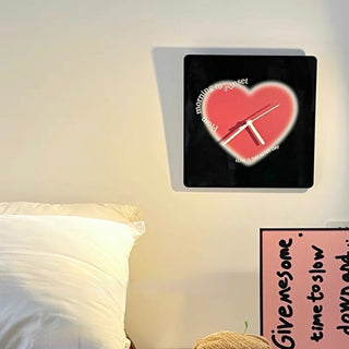 Heart Design Square Acrylic Clock Wall Clock