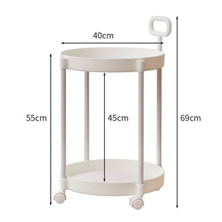 Handle with casters round side tablein .