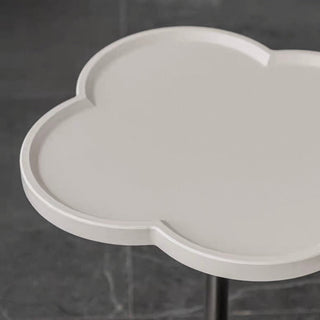 Silver Leg Clover Shaped Side Table White Compact